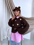 Knitted Sweater "CHOCOLATEY LOVE 7102" – Choco & Pink